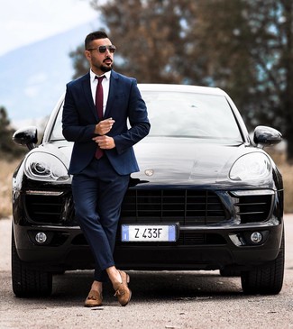 Welche Anzüge mit dunkelbrauner Slipper mit Quasten zu tragen – 651+ Herren Outfits