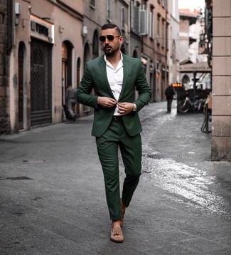 Welche Anzüge mit dunkelbrauner Slipper mit Quasten zu tragen – 651+ Herren Outfits