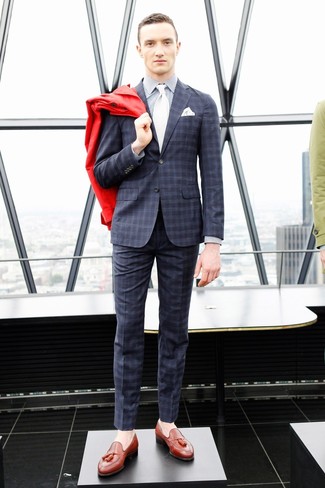 Welche Anzüge mit dunkelbrauner Slipper mit Quasten zu tragen – 651+ Herren Outfits