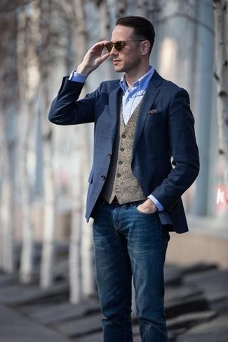 Dunkelbraunen Wollüberzug kombinieren – 104 Herbst Herren Outfits
