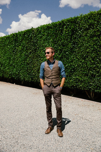 Dunkelbraunen Wollüberzug kombinieren – 104 Herbst Herren Outfits