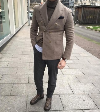 Dunkelbraunes Wollzweireiher-sakko kombinieren – 32 Herren Outfits