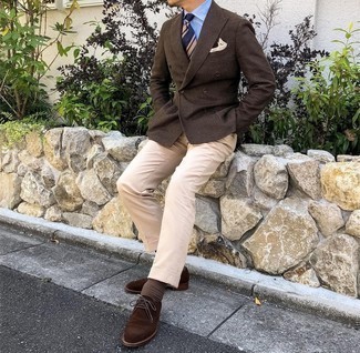 Dunkelbraunes Wollzweireiher-sakko kombinieren – 32 Herren Outfits