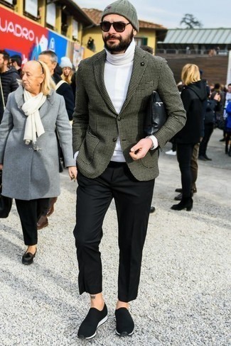 Dunkelgrüne Jacke mit Karomuster kombinieren – 12 Frühling Herren Outfits