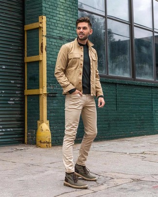 Welche Freizeitstiefel mit dunkelgrünen Pullovers mit einem Rundhalsausschnitt zu tragen – 42 Herren Outfits
