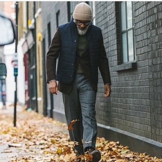 Welche Freizeitstiefel mit dunkelgrünen Pullovers mit einem Rundhalsausschnitt zu tragen – 42 Herren Outfits