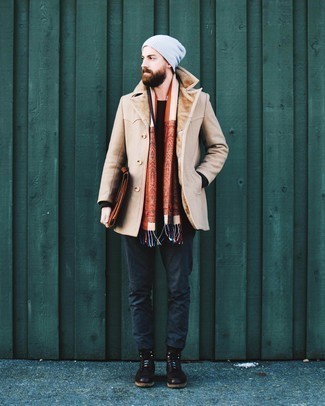 Welche Freizeitstiefel mit dunkelgrünen Pullovers mit einem Rundhalsausschnitt zu tragen – 42 Herren Outfits