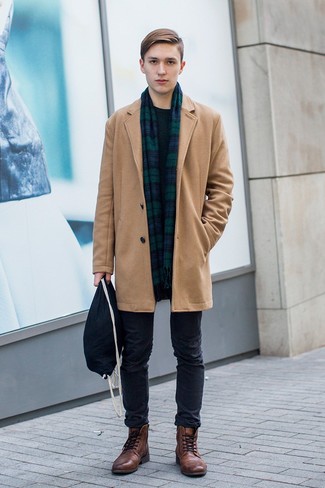 Welche Mäntel mit dunkelgrünen Pullovers mit einem Rundhalsausschnitt zu tragen – 46 Herren Outfits