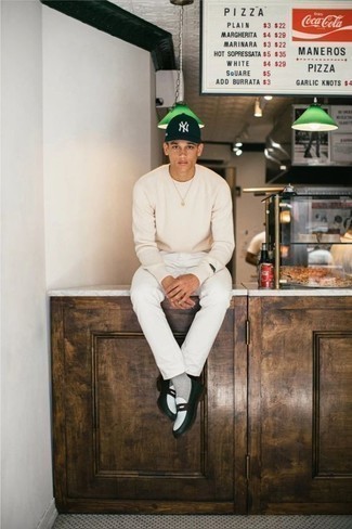 Dunkelgrüne Leder Slipper kombinieren – 72 Herren Outfits