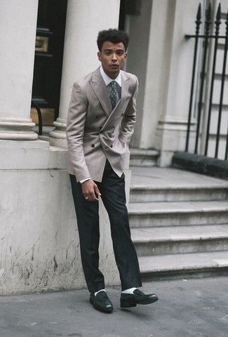 Welche Zweireiher-Sakkos mit dunkelgrüner Slipper zu tragen – 20 Herren Outfits