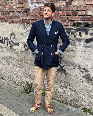 Welche Zweireiher-Sakkos mit dunkelgrüner Slipper zu tragen – 20 Herren Outfits