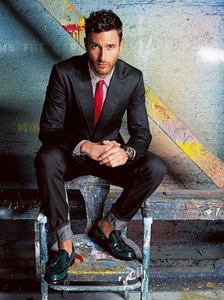 Dunkelgrüne Slipper kombinieren – 182 Herren Outfits