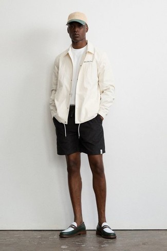 Dunkelgrüne Slipper kombinieren – 182 Herren Outfits