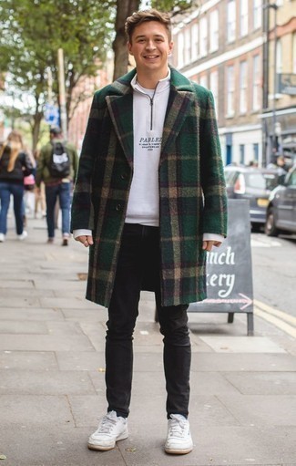 Dunkelgrünen Mantel mit Schottenmuster kombinieren – 14 Herren Outfits