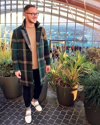 Dunkelgrünen Mantel mit Schottenmuster kombinieren – 14 Herren Outfits