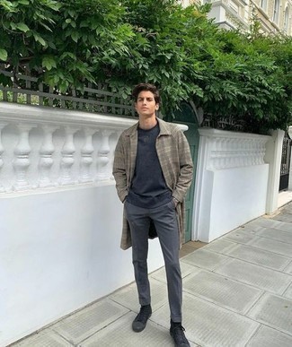 Dunkelgrünen Mantel mit Schottenmuster kombinieren – 14 Herren Outfits