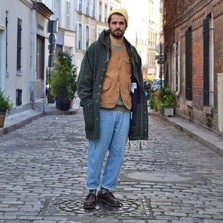 Dunkelgrünen Mantel mit Schottenmuster kombinieren – 14 Herren Outfits