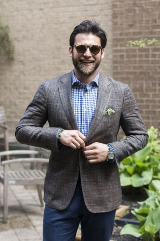 Dunkelgrünes gepunktetes Einstecktuch kombinieren – 17 Herren Outfits