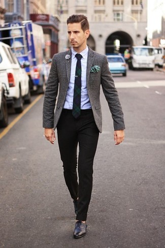Dunkelgrünes gepunktetes Einstecktuch kombinieren – 17 Herren Outfits