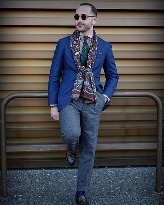 Dunkelgrünes gepunktetes Einstecktuch kombinieren – 17 Herren Outfits