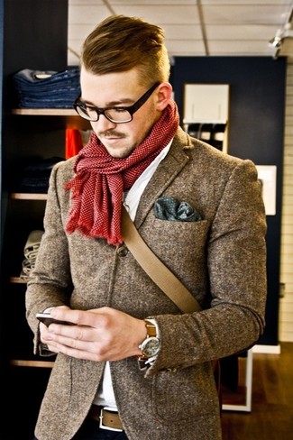 Dunkelgrünes gepunktetes Einstecktuch kombinieren – 17 Herren Outfits