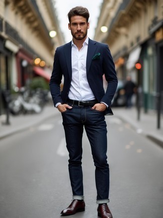 Dunkelgrünes bedrucktes Einstecktuch kombinieren – 134 Herren Outfits