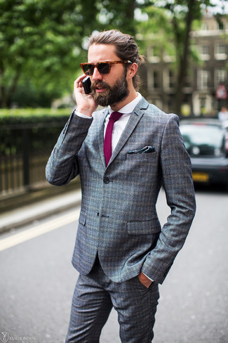 Dunkelgrünes bedrucktes Einstecktuch kombinieren – 134 Herren Outfits
