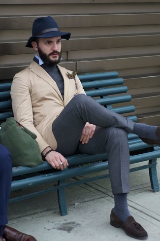 Dunkelgrünes bedrucktes Einstecktuch kombinieren – 134 Herren Outfits