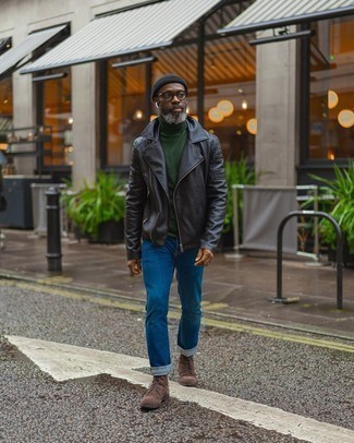 Dunkelgrünen Rollkragenpullover kombinieren – 219 Herren Outfits