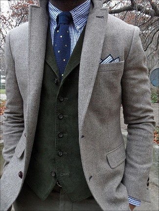 Dunkelgrüne Weste kombinieren – 103 Herren Outfits