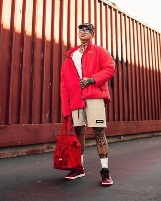rote Shopper Tasche aus Segeltuch von Gucci