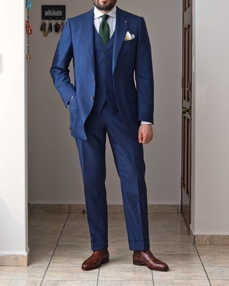 30 Jährige: Welche Chelsea Boots mit dunkelblauen Anzuges zu tragen – 57 Herren Outfits: Entscheiden Sie sich für einen dunkelblauen Anzug und ein weißes Businesshemd für einen stilvollen, eleganten Look. Fühlen Sie sich mutig? Vervollständigen Sie Ihr Outfit mit Chelsea Boots.