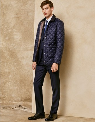 Wie Businesshemd mit Jacke mit einer Kentkragen und Knöpfen zu kombinieren – 120 Herren Outfits