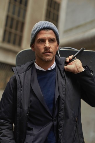 Wie Businesshemd mit Jacke mit einer Kentkragen und Knöpfen zu kombinieren – 120 Herren Outfits