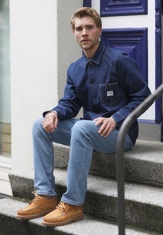 dunkelblaue Shirtjacke aus Jeans von Juun.J