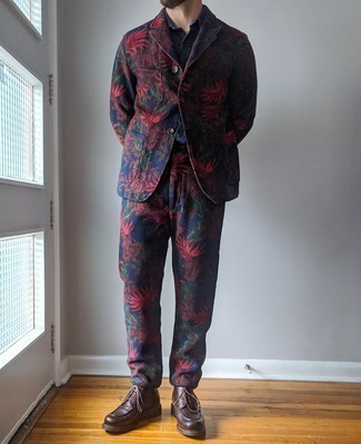 dunkelblauer bedruckter Anzug von Givenchy