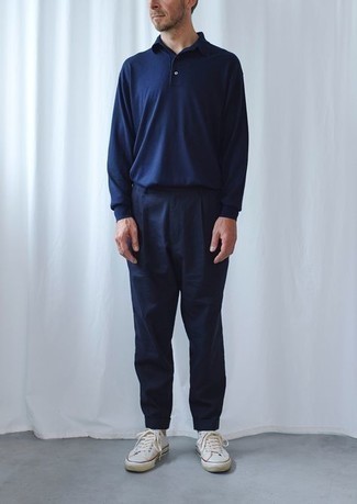 dunkelblauer Polo Pullover von ASOS DESIGN