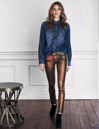goldene enge Jeans von Vila