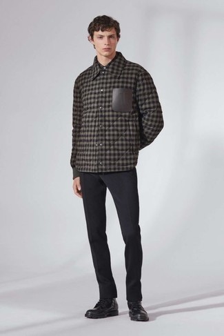 dunkelgraue Shirtjacke mit Vichy-Muster von Loewe