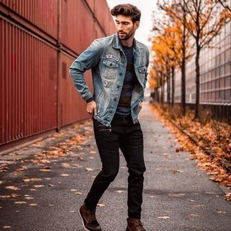 Bestickte Jeansjacke kombinieren – 5 Frühling Herren Outfits