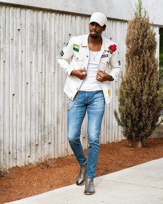 Bestickte Jeansjacke kombinieren – 5 Frühling Herren Outfits