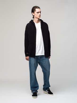 Fleece-Pullover mit einem Kapuze kombinieren – 56 Herren Outfits