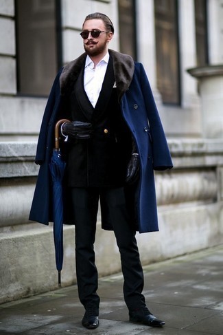 Wie Mantel mit einem Pelzkragen mit Chinohose zu kombinieren – 33 Herren Outfits