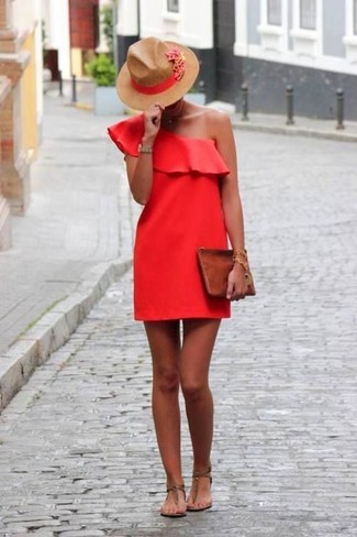 rotes gerade geschnittenes Kleid von Victoria Victoria Beckham