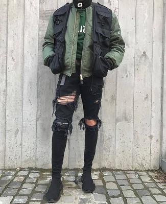 Wie ärmellose Jacke mit Sweatshirt zu kombinieren – 80 Herren Outfits