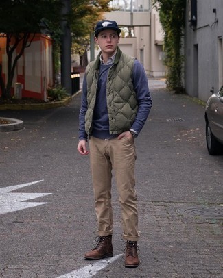 Wie ärmellose Jacke mit Sweatshirt zu kombinieren – 80 Herren Outfits