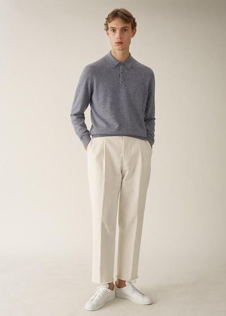 grauer Polo Pullover von Tom Tailor