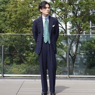 Grüne horizontal gestreifte Krawatte kombinieren – 16 Elegante Herren Outfits