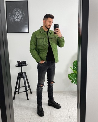 Grüne Shirtjacke kombinieren – 75 Herren Outfits
