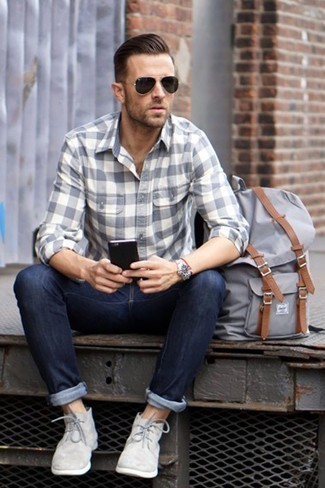 Grauen Segeltuch Rucksack kombinieren – 138 Herren Outfits